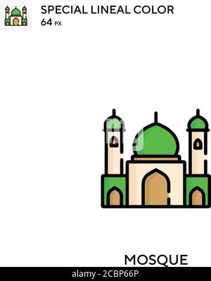 Moschee Spezielle lineare Farbe Vektor-Symbol. Moschee-Ikonen für Ihr Business-Projekt Stock Vektor