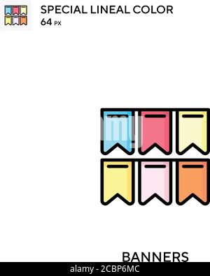 Banner spezielles lineales Farbvektor-Symbol. Banner-Symbole für Ihr Geschäftsprojekt Stock Vektor