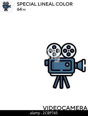 Videokamera spezielles lineales Farbvektorsymbol. Videokamera-Symbole für Ihr Geschäftsprojekt Stock Vektor