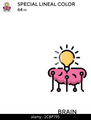 Gehirn spezielles lineales Farbvektorsymbol. Brain-Symbole für Ihr Geschäftsprojekt Stock Vektor