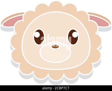Zeichentrickfilm mit Schafskopf Stock Vektor