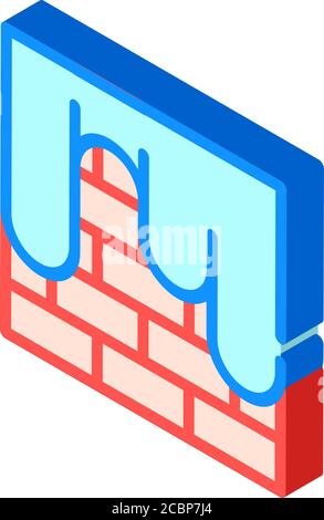 Malerei Ziegelwand isometrische Symbol Vektor Illustration Stock Vektor