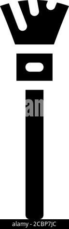 Pinsel für Gesichtspulver Glyphe Symbol Vektor Illustration Stock Vektor