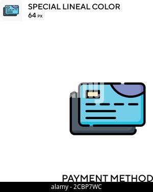 Zahlungsart spezielles lineales Farbvektorsymbol. Zahlungssymbole für Ihr Geschäftsprojekt Stock Vektor