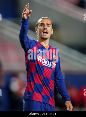 Lissabon, Lissabon, Portugal, 14. August 2020. Antoine Griezmann (Barca) im Viertelfinale der UEFA Champions League Finalturnier FC BAYERN MÜNCHEN - FC BARCELONA in der Saison 2019/2020, FCB, München, Barca © Peter Schatz / Alamy Live News / Pool - die UEFA-VORSCHRIFTEN VERBIETEN DIE VERWENDUNG VON FOTOS als BILDSEQUENZEN und/oder QUASI-VIDEO - Nationale und internationale Nachrichtenagenturen AUSSCHLIESSLICH zur redaktionellen Verwendung Stockfoto