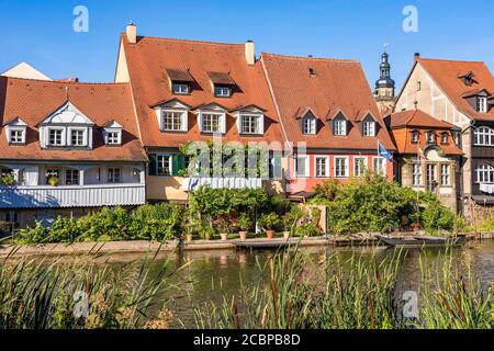 Kleines Venedig an der Regnitz, ehemalige Fischerhäuser, Altstadt, Bamberg, Franken, Bayern, Deutschland Stockfoto