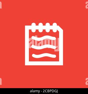 Dokumentsymbol Auf Rotem Hintergrund. Rote Flache Vektorgrafik. Stockfoto