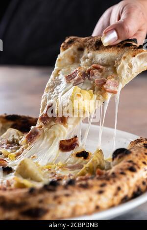 Ein Stück pizza Stockfoto