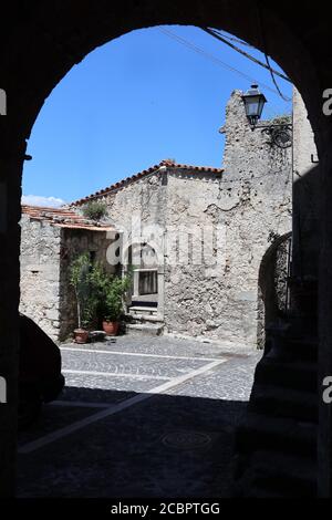 Pesche - Scorcio del borgo Stockfoto