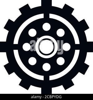 Symbol für das Zahnrad der Uhr ist defekt. Einfache Illustration der gebrochenen Uhr Zahnrad Vektor-Symbol für Web-Design isoliert auf weißem Hintergrund Stock Vektor