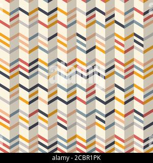 Mode Zickzackmuster in Gelb und Farben. Nahtloses Chevron-Muster. Vektorhintergrund Stock Vektor