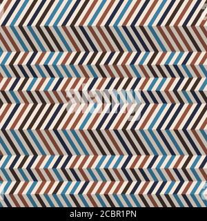 Modisches Zickzack-Muster in braunen Retro-Farben. Nahtloses Chevron-Muster. Vektorhintergrund Stock Vektor