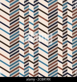 Modisches Zickzack-Muster in braunen Retro-Farben. Nahtloses Chevron-Muster. Vektorhintergrund Stock Vektor