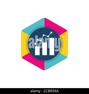Diagramme und Grafiken Vektor-Logo-Design. Wirtschaftliche Geschäftsdiagramm Zeichen Symbol Illustration Stock Vektor
