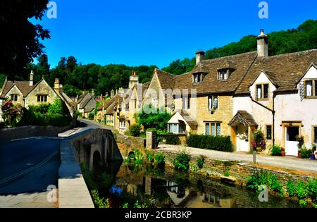 Castle Combe Village Wiltshire Stockfoto