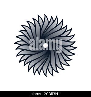 Kreis Blume Logo Vektor-Illustrationen. Stilvolle florale Ornament Grafik-Element Stock Vektor