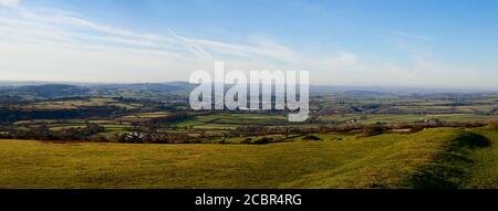 Panoramablick auf Tavistock vom Dartmoor Stockfoto