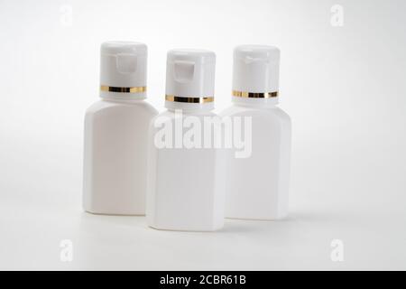 lotion Flasche Mockup Vorlage auf weißem Hintergrund Stockfoto