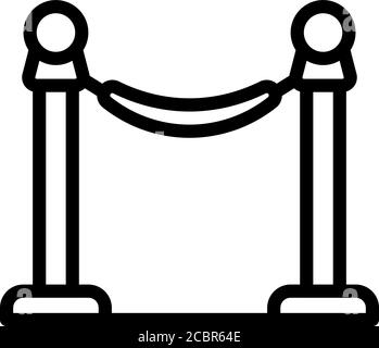 Museum Barriere Symbol, outline Style Stock Vektor