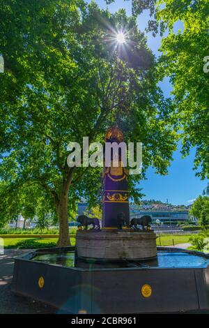 Akademiebrunnen in Oberer Schlossgarten oder Oberer Schlossgarten, Stuttgart, Bundesland Baden-Württemberg, Süddeutschland, Europa Stockfoto