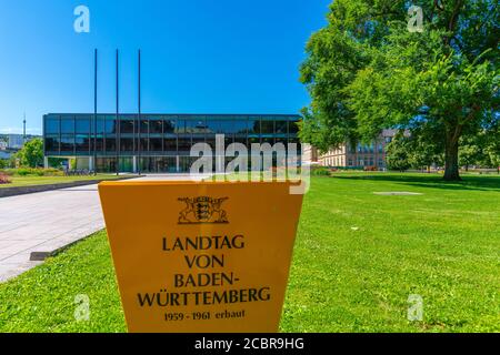 Landtagsgebäude oder parlamentsgebäude, Oberer Schlossgarten oder Oberer Schlossgarten, Stuttgart, Bundesland Baden-Württemberg, Süddeutschland, Europa Stockfoto