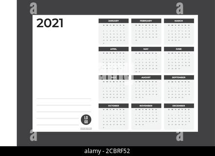 2020 Kalender - Abbildung. Vorlage. Modell Stock Vektor