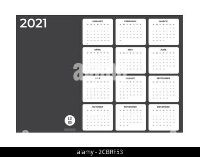 2020 Kalender - Abbildung. Vorlage. Modell Stock Vektor