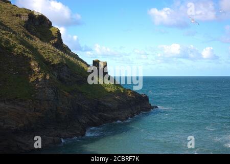 Blick von Tintagel Castle, King Arthur's Castle Stockfoto