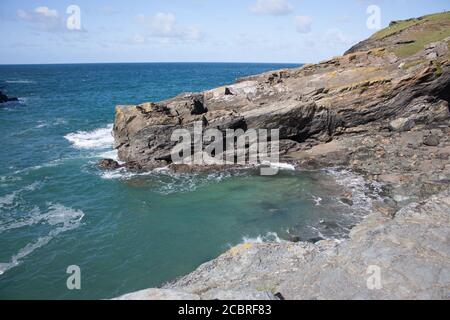 Blick von Tintagel Castle, King Arthur's Castle Stockfoto