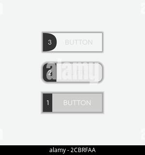 Web Buttons flache Bauform. Web- und ui Farbe Symbol für moderne Website. Tasten mit verschiedenen Aktionen eingerichtet werden. Vector Icons isoliert auf whi Stock Vektor