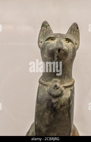 Ägyptische Statue der Göttin Katze Bastet in der Glyptotek museum in Kopenhagen Stockfoto