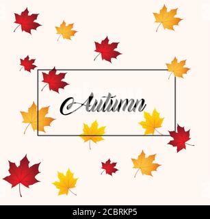 Herbst Hintergrund Layout schmücken mit Blättern. Vektorgrafik. Stock Vektor