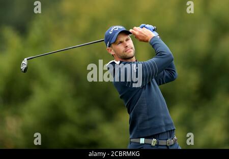 Der belgische Thomas Detry am 6. Tag während des dritten Tages der Celtic Classic im Celtic Manor Resort. Stockfoto