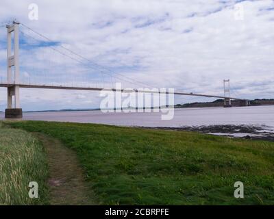 Old Severn Road Bridge Chepstow Monmouthshire South Wales Großbritannien eröffnet Die Autobahn 1966 führt von Chepstow South über den Fluss Severn Von Wales nach Aust Stockfoto