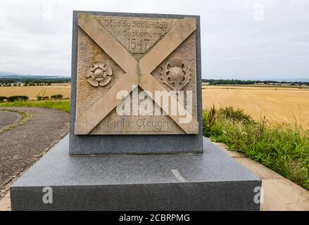 16. Jahrhundert Schotten Englisch Schlacht von Pinkie Cleugh Gedenkstein, Wallyford, East Lothian, Schottland, Großbritannien Stockfoto