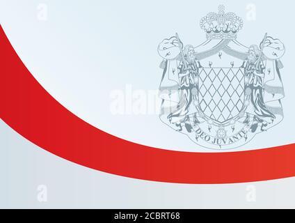 Flagge von Monaco, die Vorlage für die Auszeichnung, ein offizielles Dokument mit der Flagge und dem Symbol des Fürstentums Monaco Stock Vektor