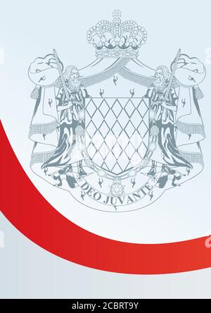 Flagge von Monaco, die Vorlage für die Auszeichnung, ein offizielles Dokument mit der Flagge und dem Symbol des Fürstentums Monaco Stock Vektor