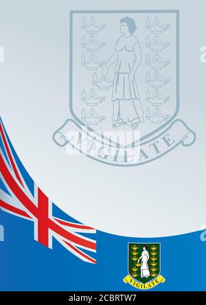 Flagge der Britischen Jungferninseln, Vorlage für die Auszeichnung, ein offizielles Dokument mit der Flagge der Britischen Jungferninseln Stock Vektor