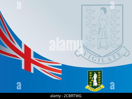 Flagge der Britischen Jungferninseln, Vorlage für die Auszeichnung, ein offizielles Dokument mit der Flagge der Britischen Jungferninseln Stock Vektor