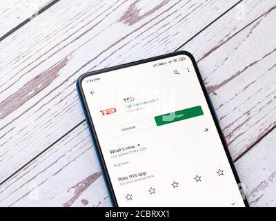 Assam, indien - Augest 15, 2020 : TED Talks-Logo auf dem Telefonbildschirm. Stockfoto
