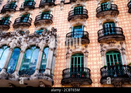 Katalanische Moderne La Casa Ramos, Barcelona, Spanien. Stockfoto