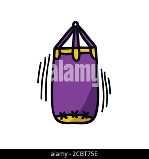 Boxsack Doodle Symbol, Vektor-Farbe Illustration Stock Vektor