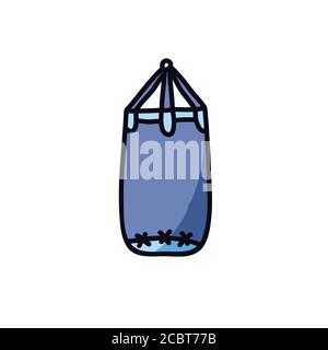 Boxsack Doodle Symbol, Vektor-Farbe Illustration Stock Vektor