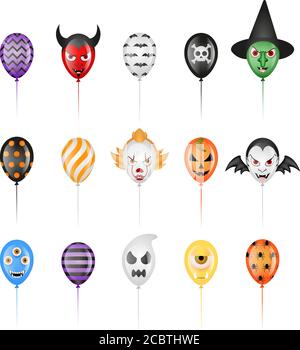 Set von isolierten halloween Party Luftballons Stock Vektor