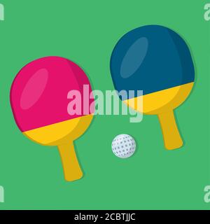 Tischtennis-Ausrüstung isoliert Vektor-Illustration in flachem Stil Stock Vektor