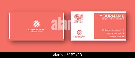 Visitenkarten Design. Sauber und modern Stil mit Koralle Farbe. Oder orange Farbe. Stock Vektor