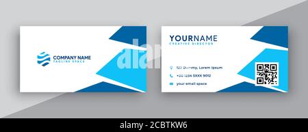 Moderne Visitenkarte Design. Abstrakte Visitenkarte mit blauer Farbe Stock Vektor