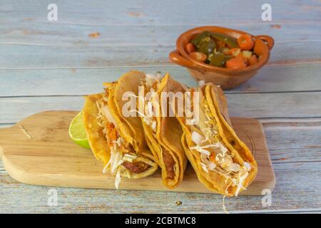 mexikanische Street Tacos gedämpften Stil Stockfoto