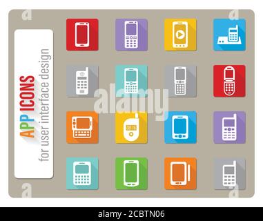 Telefone Icon Set Stock Vektor
