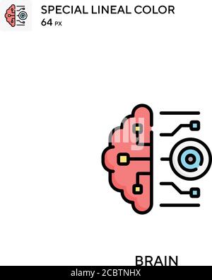Gehirn spezielles lineales Farbvektorsymbol. Brain-Symbole für Ihr Geschäftsprojekt Stock Vektor